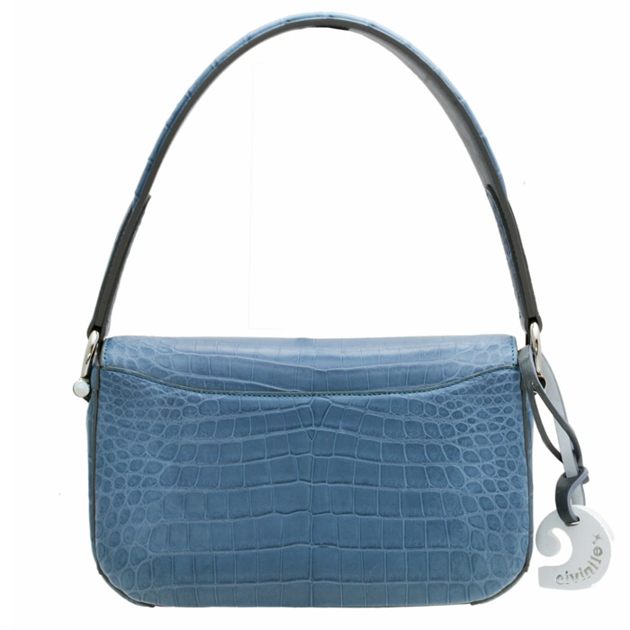 チビナイル　クロコダイル　ワンハンドルバッグ　カリーヌ　caline　ブルー