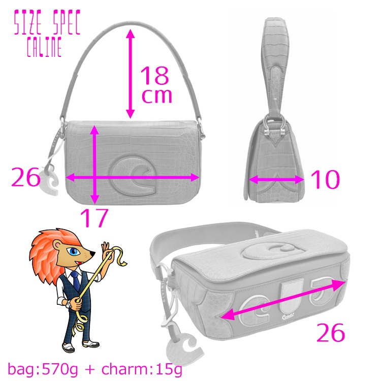 チビナイル　クロコダイル　ワンハンドルバッグ　カリーヌ　caline　ブルー