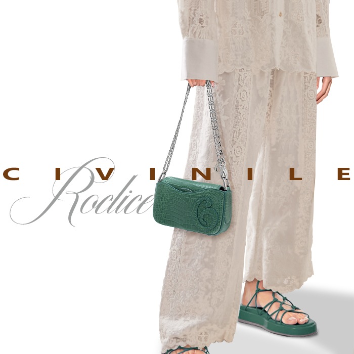 チビナイル　クロコダイル　3way チェーンショルダーバッグ　ロクリーチェ　グリーン