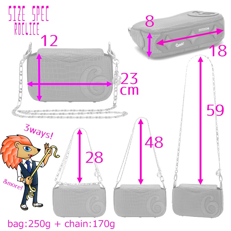 チビナイル　クロコダイル　3way チェーンショルダーバッグ　ロクリーチェ　グリーン