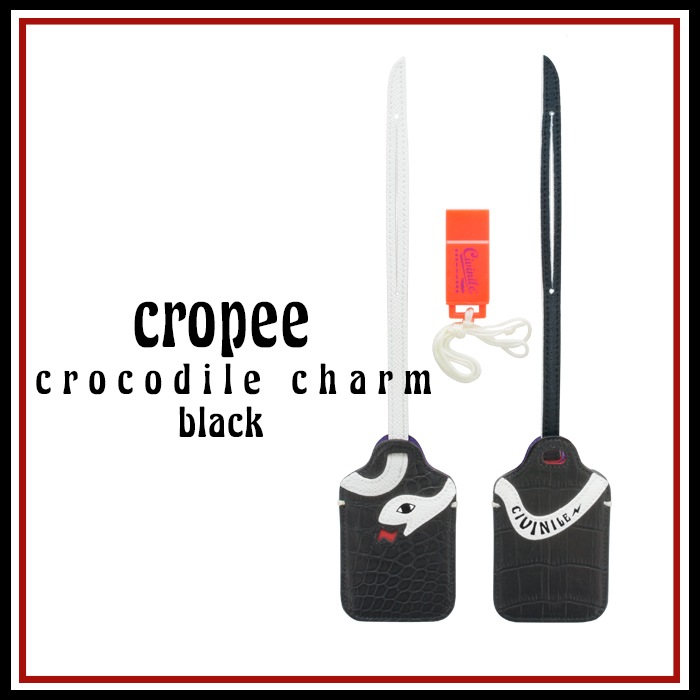 クロコダイル　チャーム　クロピー　サバイバルホイッスル付き　ブラック