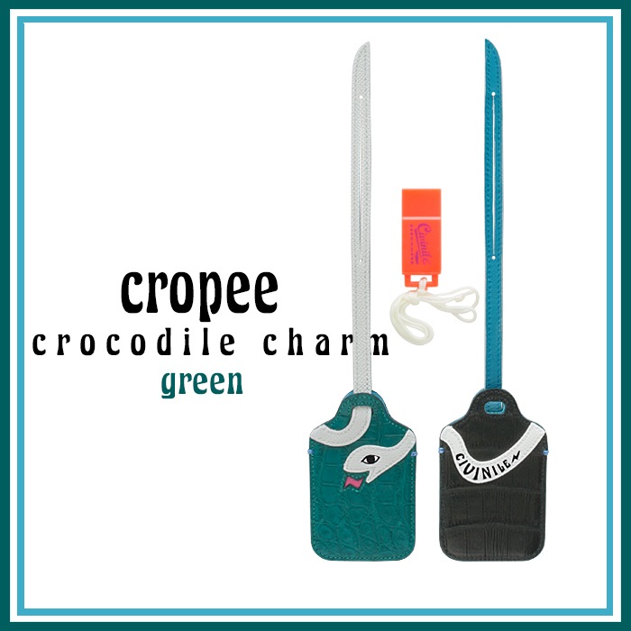 クロコダイル　チャーム　クロピー　サバイバルホイッスル付き　グリーン