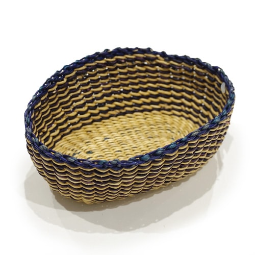 アフリカ手編みインテリアバスケット　SSサイズ　BSKT-OVL-SS-02