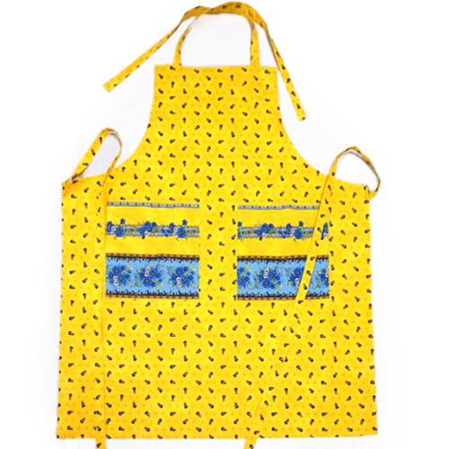 南仏プロヴァンス製　コットンエプロン　トラディション/イエロー　FAP-TRADITI-YL