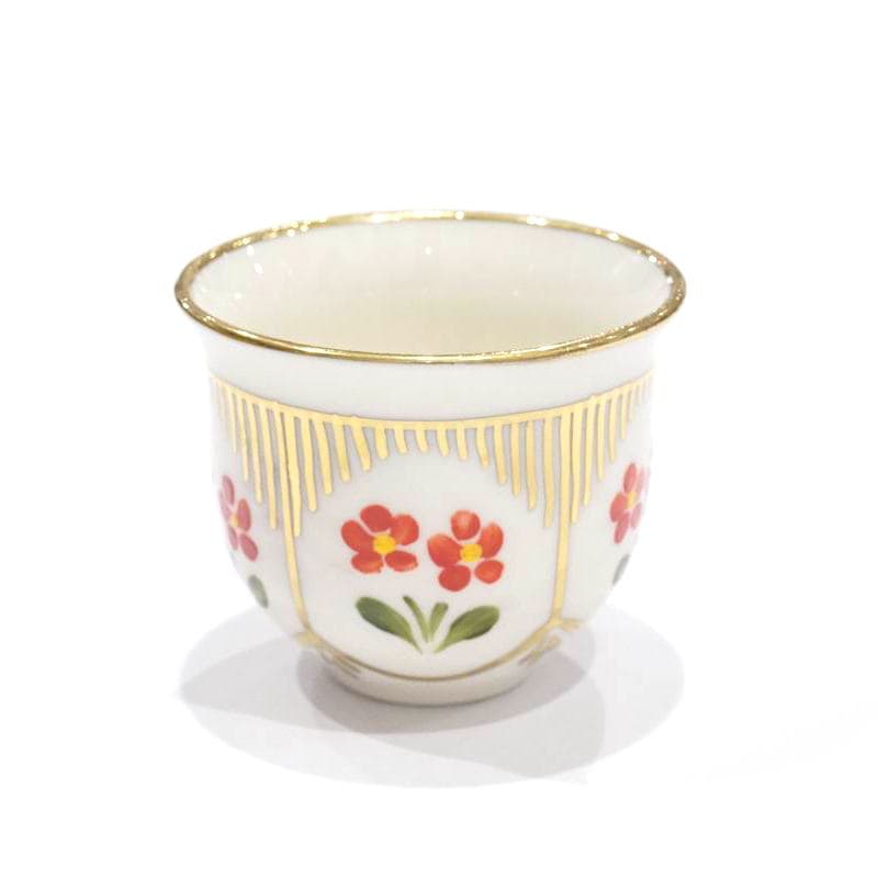 トルコ製手描き陶器のおちょこ アラビアコーヒーカップ Ck 290 チチェッキ ゴールド １客 キッチン テーブルウェア ガラスの器 チャイグラス C S 輸入雑貨 カランフィル 旧店名 トプカプ