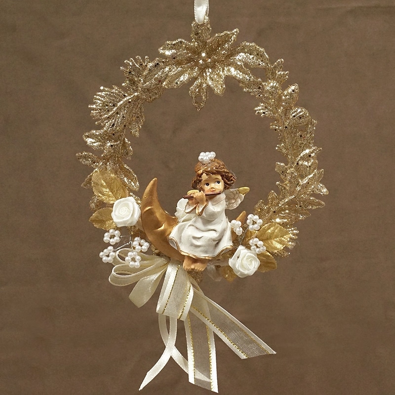 ザルツブルグのクリスマス飾り　天使のリース リング/フルート　RSP-AGL-RING4