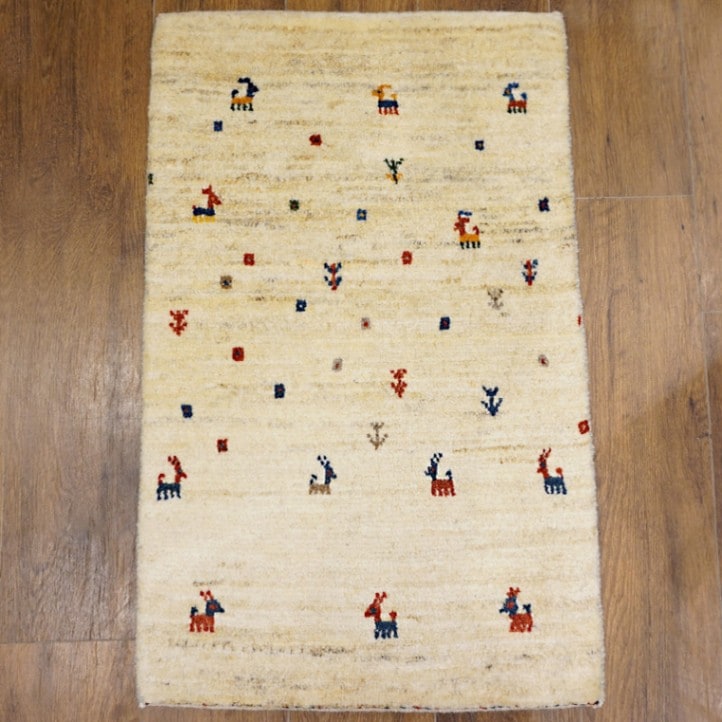 手織りギャッベ　GB90-164　92×60cm　玄関サイズ