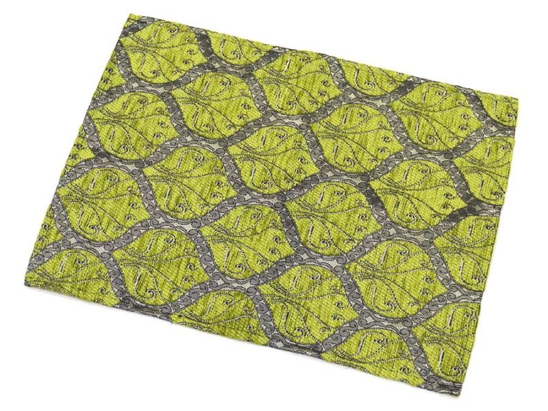 シェニールランチョンマット　CL-PKGR　ピーコック柄/グリーン