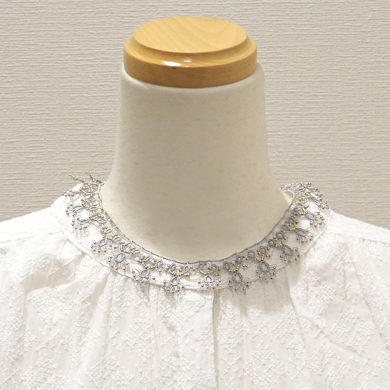 メキッキオヤ　ネックレス　OYA-NM-LACE-SV　レース/シルバーグレー