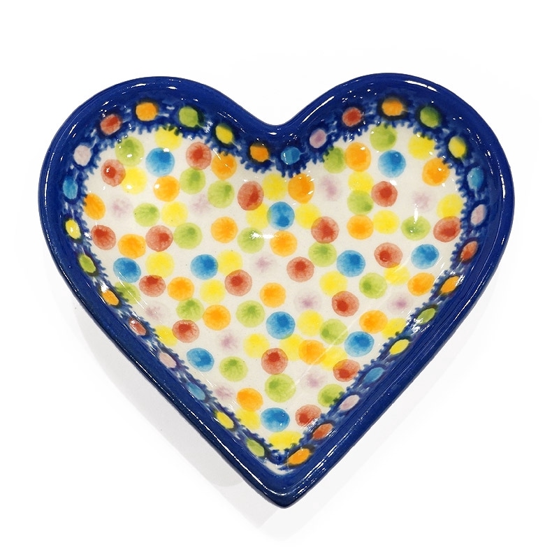 ポーランド陶器　ポーリッシュポタリー 「VENA」 ハートプレート　V392-C133