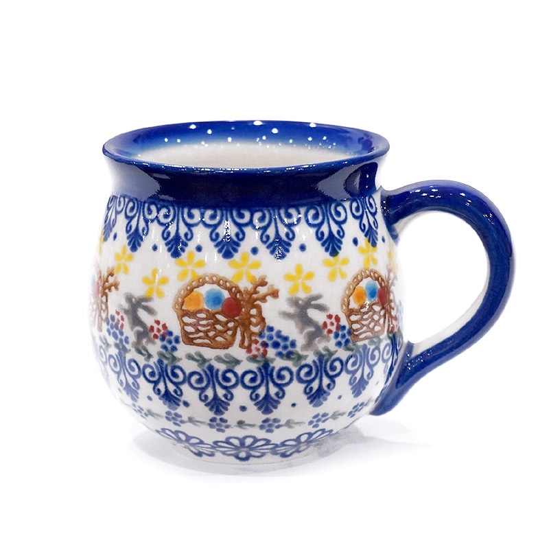 ポーランド陶器　ポーリッシュポタリー 「VENA」 マグカップ（約220cc） V337-U608　ウサギ柄