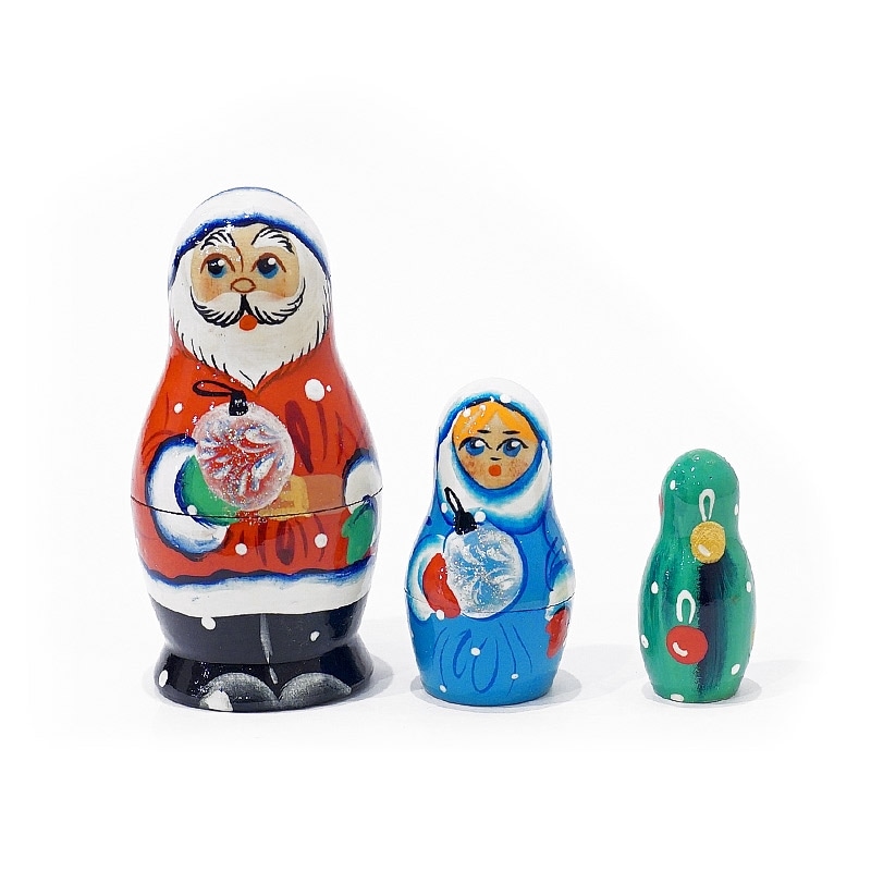 ロシア雑貨☆ネコマトリョーシカ(5P)ゴロジェッツ柄 ミラ作