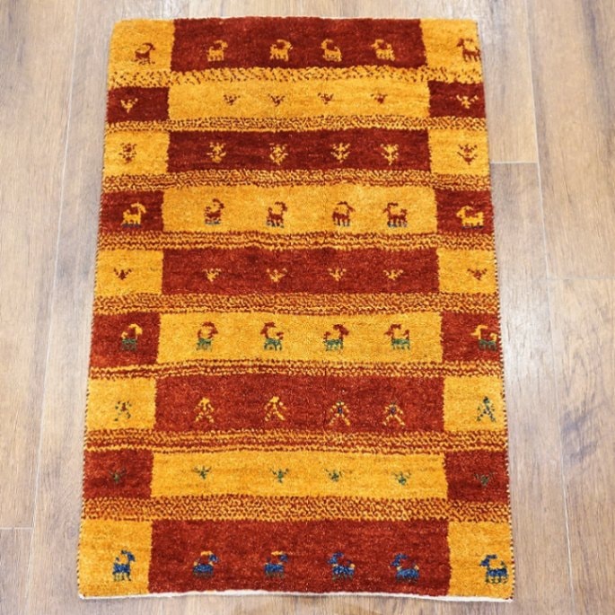 ギャベ イラン産 167×243 黄 K-30 ギャッベ（ギャベ）専門店 インプレッションオブギャッベ / 【15