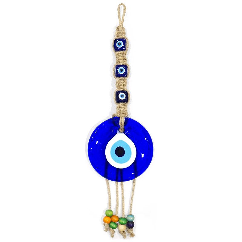 ナザールボンジュウオーナメント　ウッドビーズ付　目玉直径8cm　N-O14372