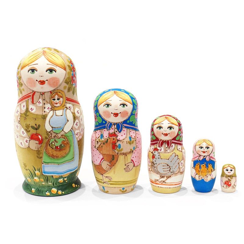 ロシア　エレーナ・イワンツォワ作　マトリョーシカ（5P）　MAT-161