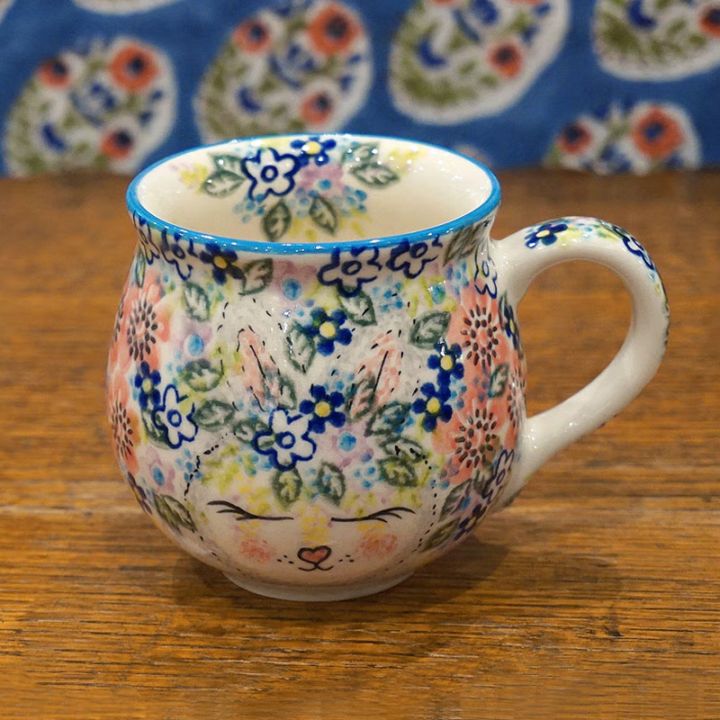 ポーランド陶器　ポーリッシュポタリー 「VENA」 マグカップ（約220ml） V337-A574　ウサギ柄