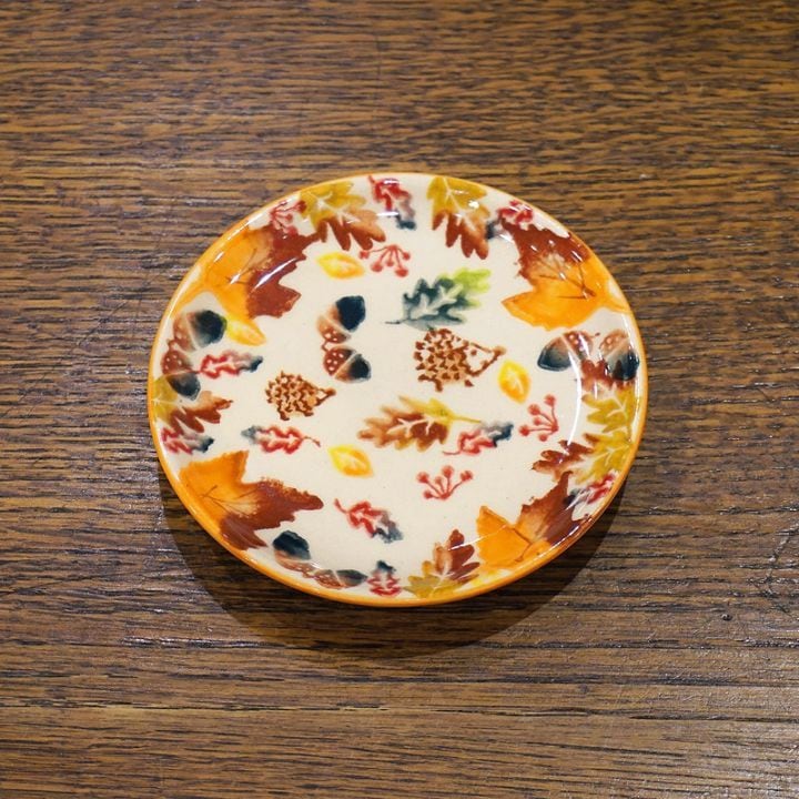 ポーランド陶器　ポーリッシュポタリー 「VENA」 プレート10cm　V372-U634　ハリネズミ柄