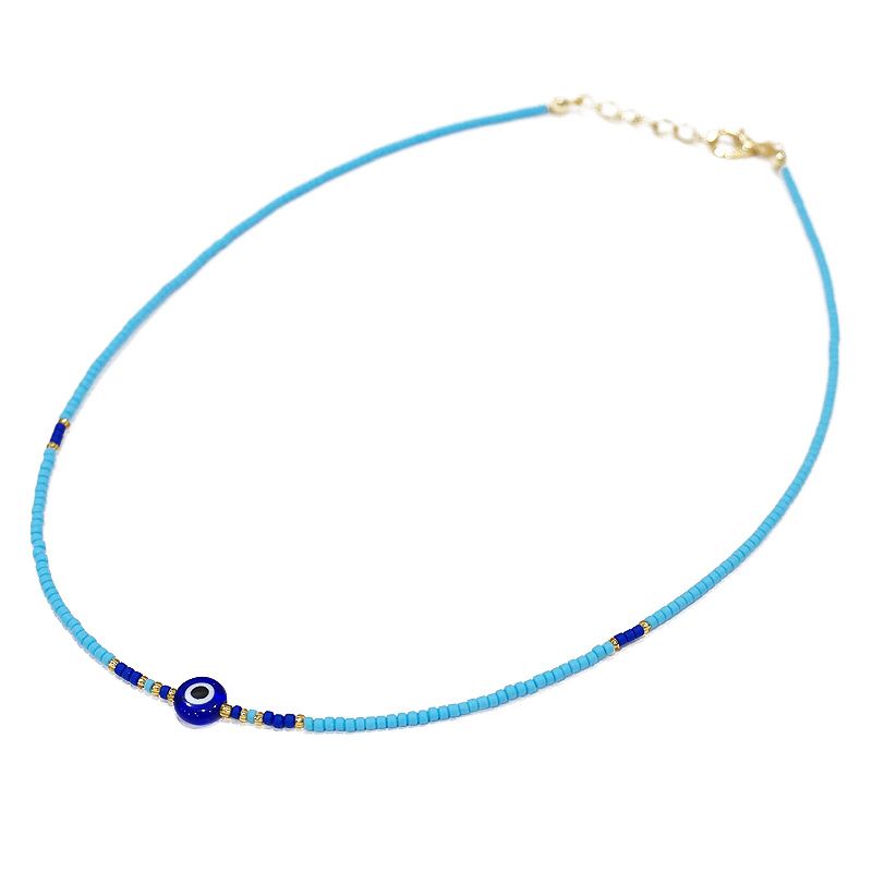 ナザールボンジュウ　トルコのお守り　ビーズネックレス/ブルー　N-P14481BL