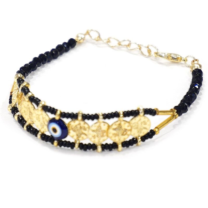 ナザールボンジュウ　ビーズブレスレット　N-B14126BK　ブラック