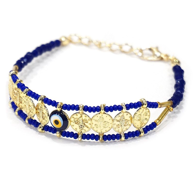 ナザールボンジュウ　ビーズブレスレット　N-B14126NV　ネイビー