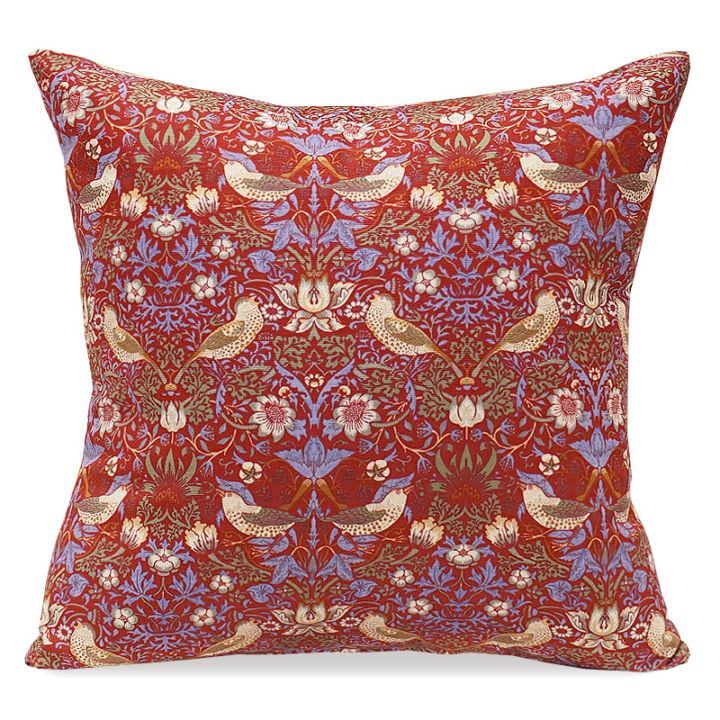 Morris Collection クッションカバー（45cm） いちご泥棒/レッド MCC-STRD