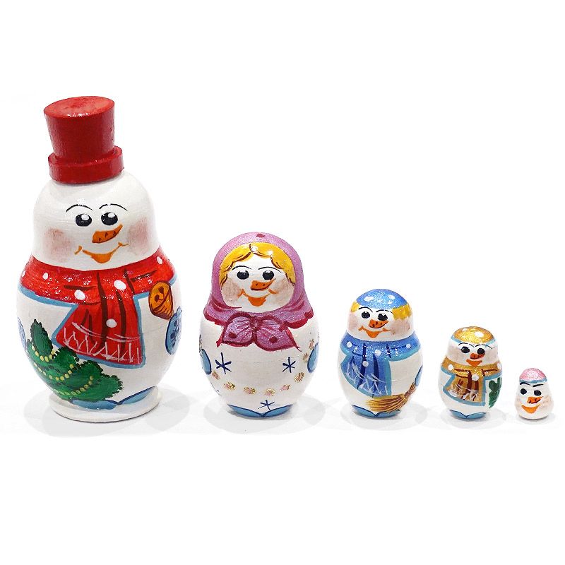 ロシア雑貨☆イコンマトリョーシカ クリスマス(5P)コブロフ工房 クリスマスセール♪ロシア雑貨☆Toysマトリョーシカ(5P)モチャ