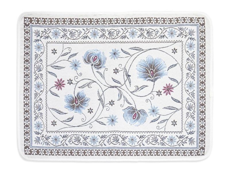 フランス製　ジャカード織プレースマット　FLM-SLN-BL　シヤン/ブルー