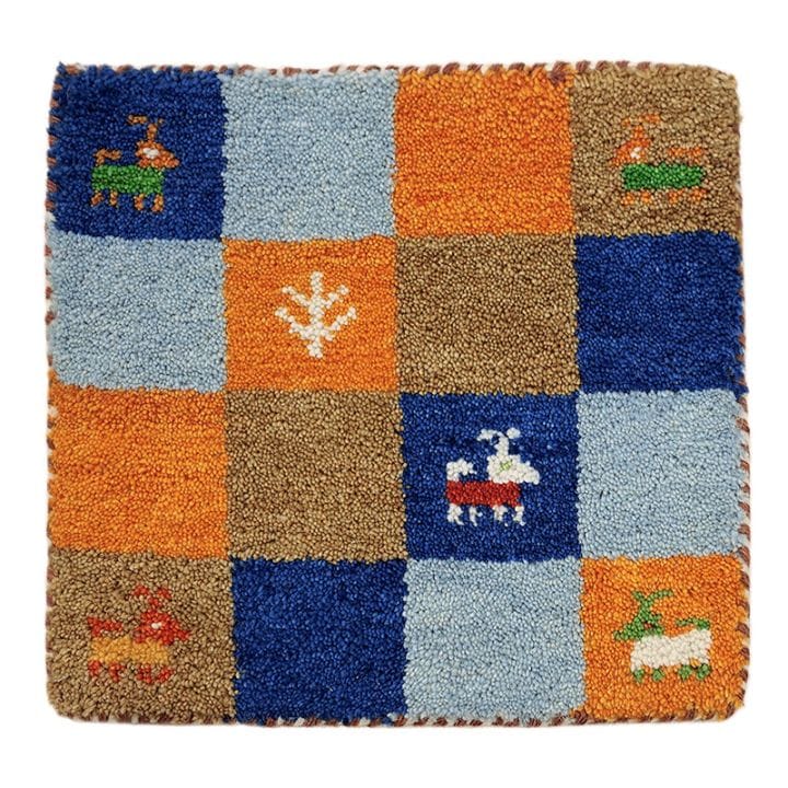 チュニジア製 キリム 手織り マット 絨毯 キリム 手織り ラグ・マット 伝統的なモチーフが織り込まれたキリム