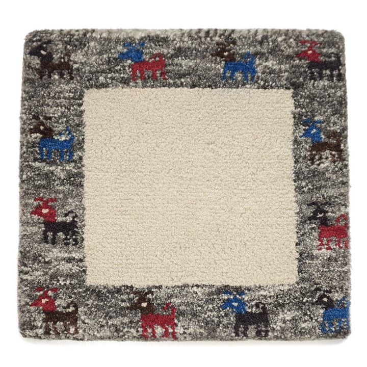 インド手織りギャッベ　GBI40-004　座布団サイズ　約41×40cm