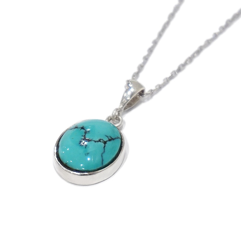 トルコ石シルバーネックレス　SV-N-TQ02-01