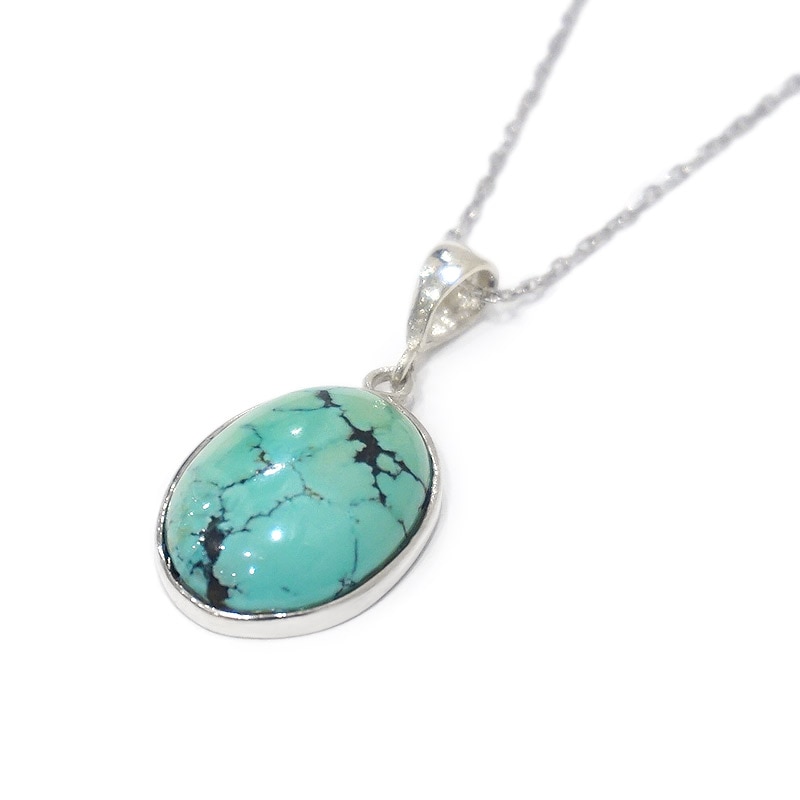 トルコ石シルバーネックレス　SV-N-TQ02-02