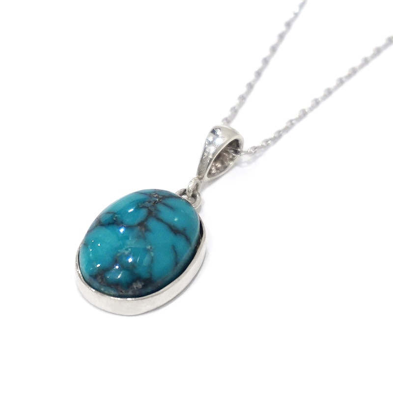 トルコ石シルバーネックレス　SV-N-TQ02-04