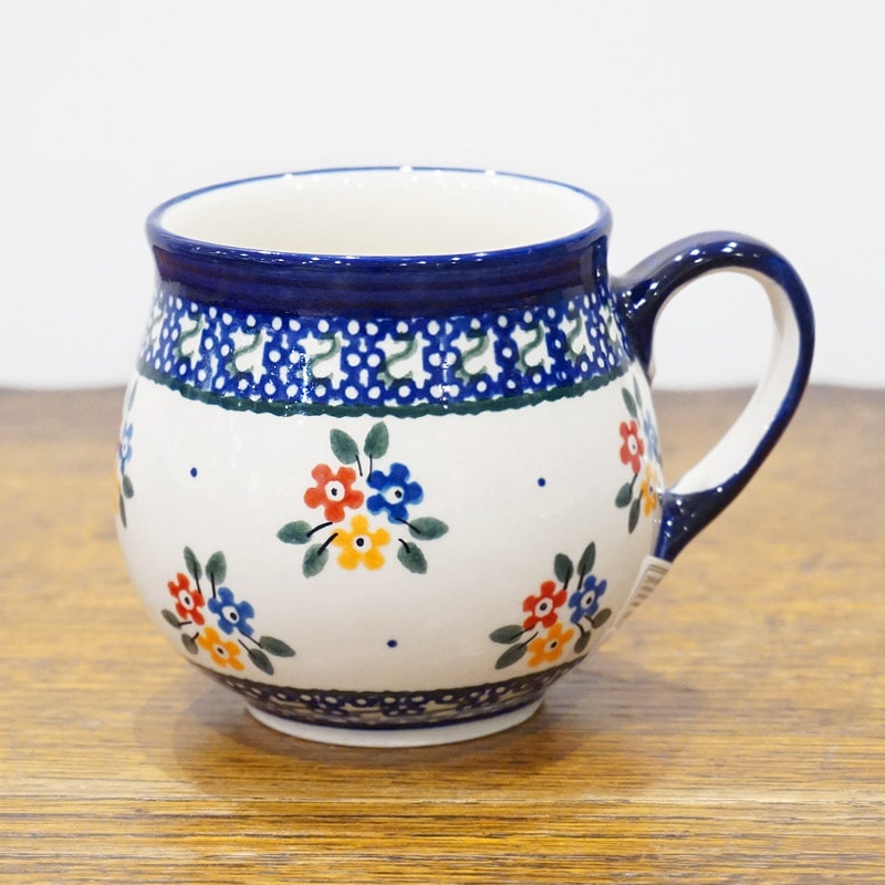 ポーランド陶器　ポーリッシュポタリー 「Millena」 マグカップ（約250ml） M0116-04　ブーケ