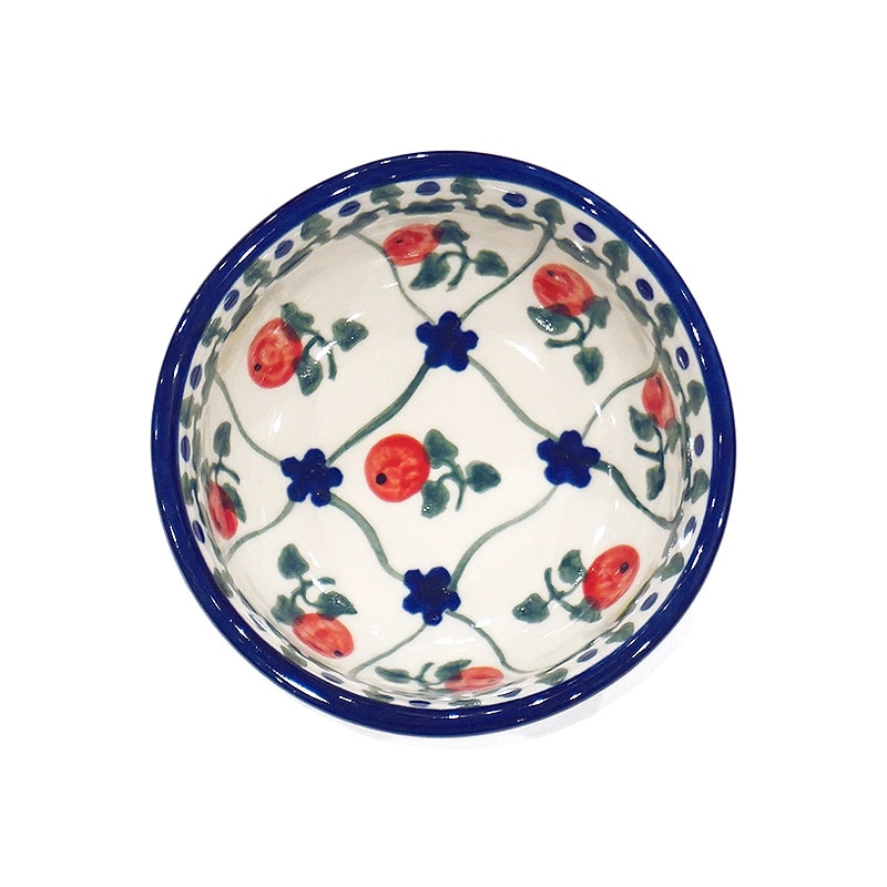 ポーランド陶器　ポーリッシュポタリー 「Millena」 ボウル小　M0330B-04　赤い実トレリス