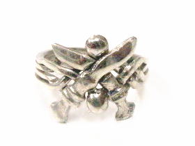 パズルリング・シルバー　4連-剣  T-131