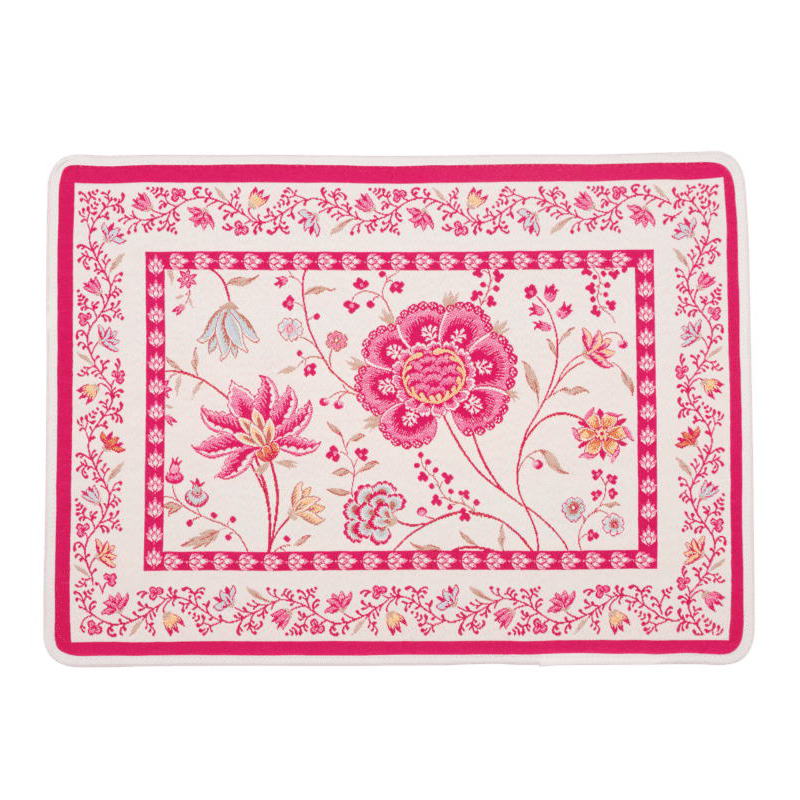 フランス製ジャカード織プレースマット◆FLM-MNT-PK モンテスパン/ピンク