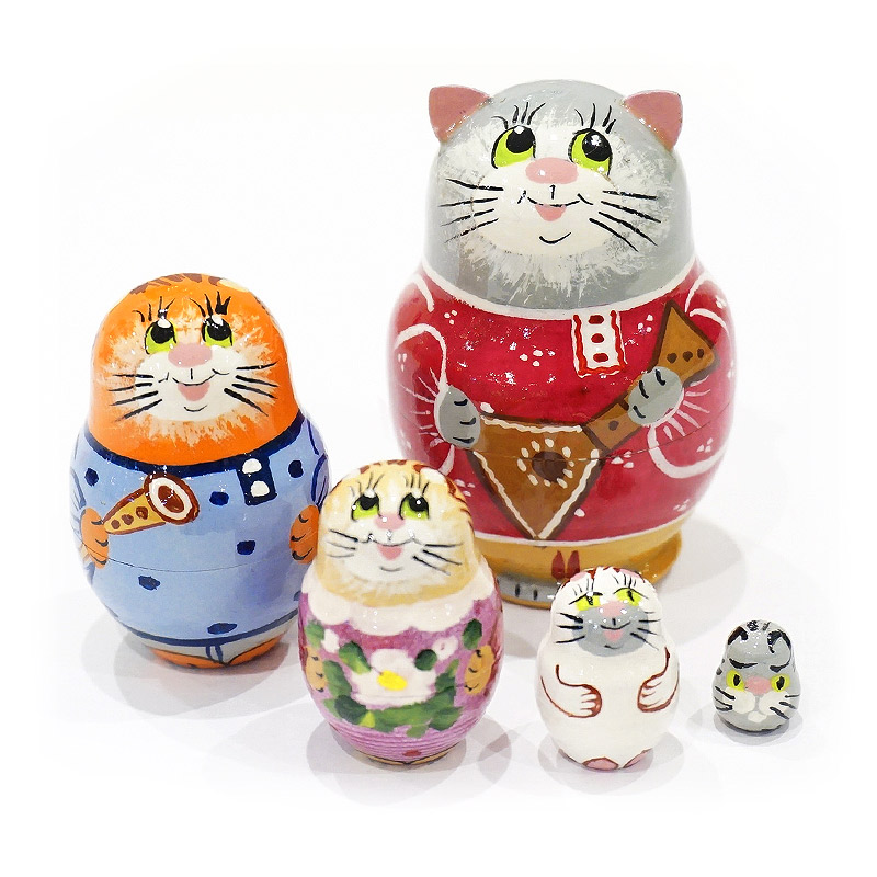 ロシア雑貨 マトリョーシカ ～ 虹色の猫・ねこ・ネコ ～ 7ピース 作家もの Amazon | ロシア雑貨 マトリョーシカ 虹色の猫ねこネコ 7ピース