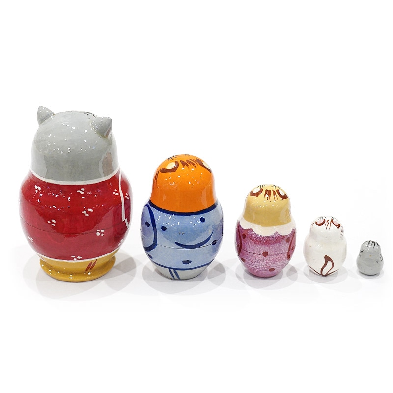 ロシア雑貨☆ネコマトリョーシカ(5P)蝶々 Butterflyリダ工房 ロシア雑貨☆ネコマトリョーシカ(5P)蝶々 Butterflyリダ工房