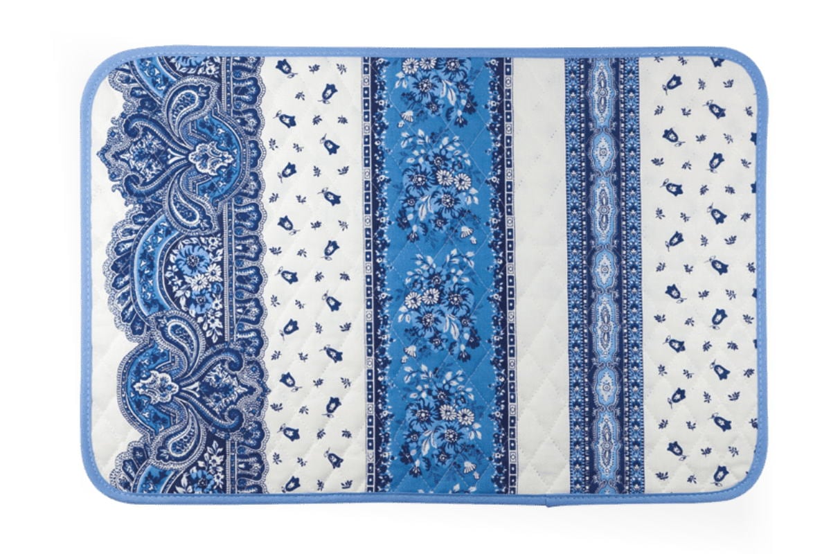 フランス製キルティングランチョンマット（両面使用可）◆FLMK-TRAD-WB2 トラディション/ホワイト