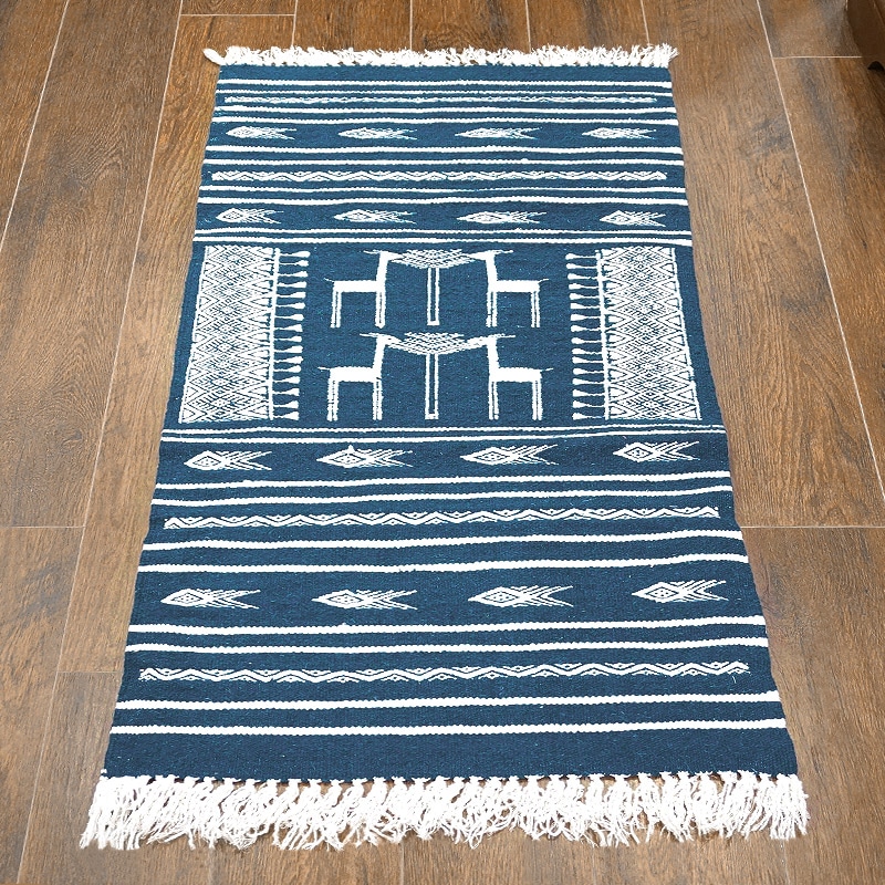 チュニジア 手織りキリム 120×67cm アクセントラグサイズ TK120x70-1