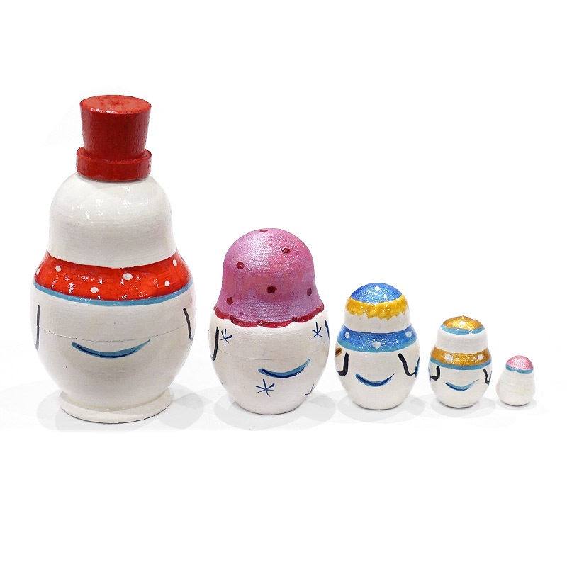 ロシア　スノーマン クリスマス ミニマトリョーシカ（5P） MAT-181