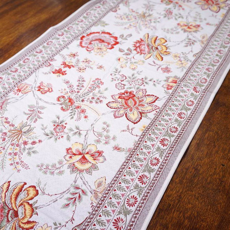 フランス製ジャカード織テーブルランナー◇FRN-GRN-RD ガランス/レッド