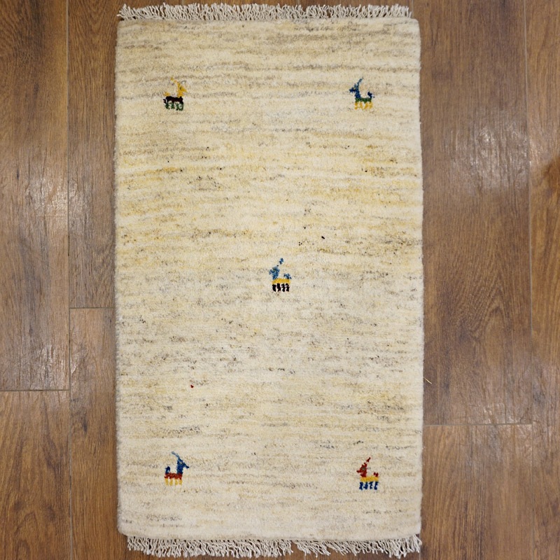 手織りギャッベ　GB80-009　80×47cm　玄関サイズ