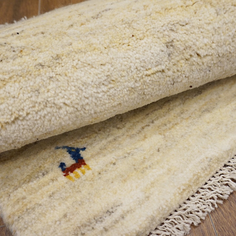 手織りギャッベ　GB80-009　80×47cm　玄関サイズ