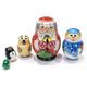 ロシア　サンタクロース クリスマス ミニマトリョーシカ（5P） MAT-182