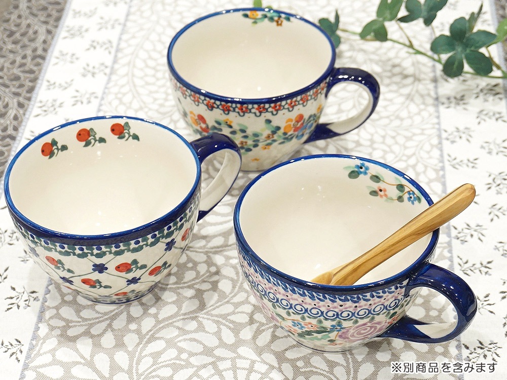 ポーランド陶器 ポーリッシュポタリー 「Millena」 カフェオレマグ