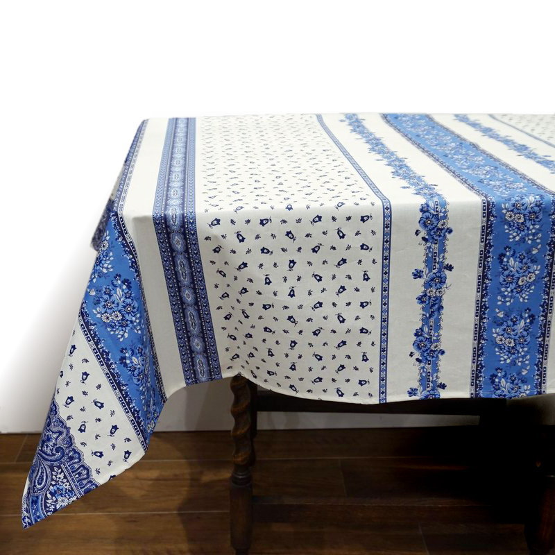 フランス製 コットン撥水テーブルクロス☆トラディション/ホワイト150x120cmサイズ F155120-TRAD-WB