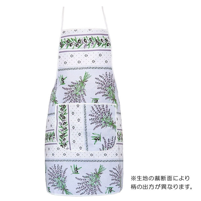 南仏プロヴァンス製　コットンエプロン　ロリス/ラベンダー　FAP-LRS-LV
