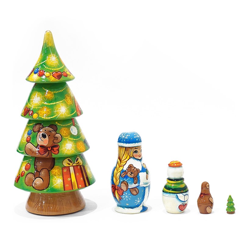 ロシア ツリー型マトリョーシカ（5P） MAT-113 | インテリア雑貨,置物