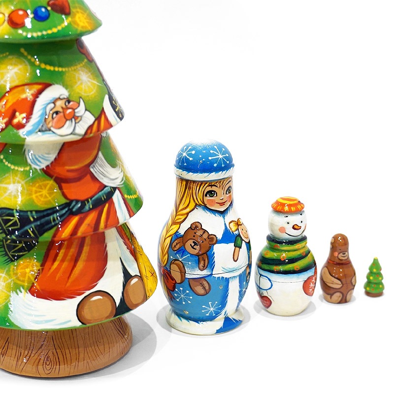 ロシア ツリー型マトリョーシカ（5P） MAT-113 | インテリア雑貨,置物